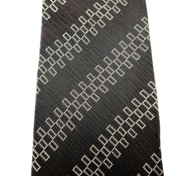 Giorgio Armani Cravatte Silk Tie Print Brown Short - Picture 2 of 7